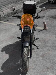 Honda CL 250 İçin Retro Tur Camı - Ön Siperlik - Neon Turuncu- Navigasyon Barlı - Babax - Görsel 3
