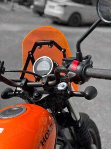 Honda CL 250 İçin Retro Tur Camı - Ön Siperlik - Neon Turuncu- Navigasyon Barlı - Babax - Görsel 6